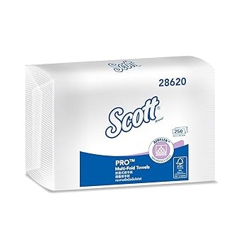 Scott Multi-Fold Paper Towel 28620-1 Pack x 250 Sheets (White Colour - Sheet Size 24 cm X 19.6 cm)
