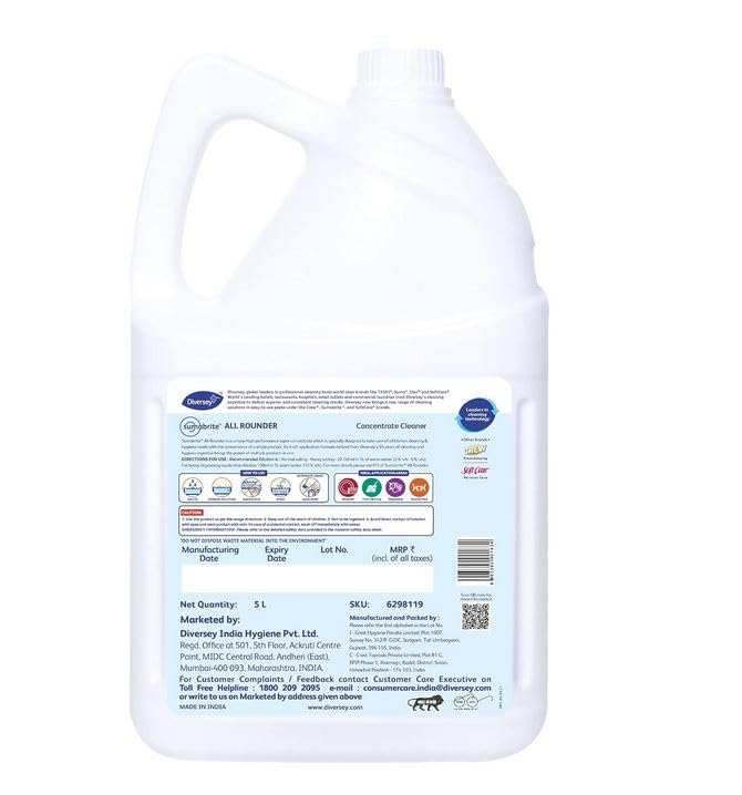 Sumabrite All Rounder 4 in 1 Dishwashing, Degreasing, Floor and Hard Surface Cleaner - 5L - Image 2