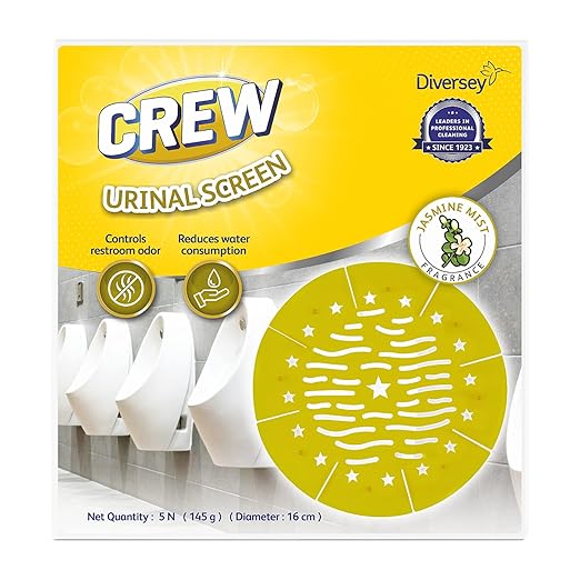 Diversey Crew Biodegradable Anti Odor Urinal Screen Mat with Fragrance for Bathroom and Toilet Use, Jasmine Mist