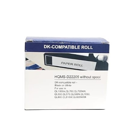 HQMS COMPATIBLE FOR DK-22205 CONTINUOUS PAPER LABEL ROLL BLACK ON WHITE WITHOUT SPOOL/STAND - Image 2
