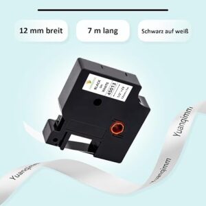Compatible 45013 DM1 Black on White- 12mm X 7 Meter for dymo Label Printer