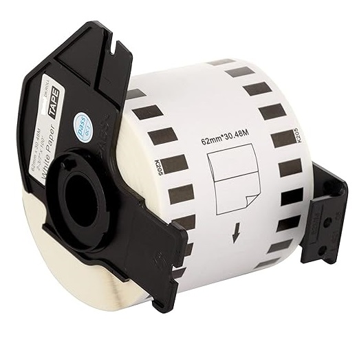 HQMS Compatible for DK-22205 Continuous Paper ROLL -Black ON White Withstand