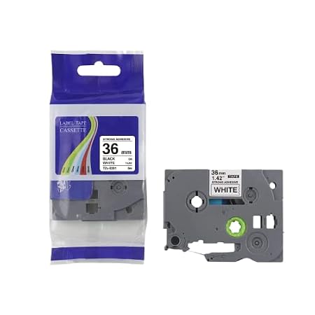 HQMS Compatible TZE 261 Tape Black On White - 36 mm for Label Printer (1nos) - Image 2