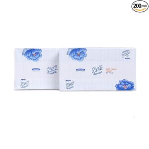 Scott® Essential 2 ply Facial Tissue Flat Box, 100 Pulls, Pack of 2 (Total 200 Sheets) (51120A)