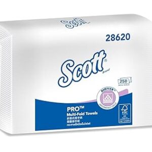 Scott Multi-Fold Paper Towel 28620-1 Pack x 250 Sheets (White Colour - Sheet Size 24 cm X 19.6 cm)