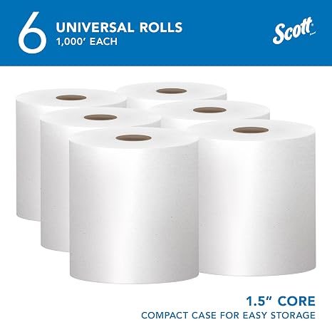 Scott® Essential Hard Roll Paper Towels (HRT), 6 Rolls, 305m/Roll (Total 1,830 meters) (01005C) - Image 2