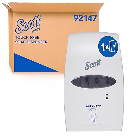 Scott Electronic Touch-Free Hand Soap and Sanitiser Dispenser (92147), Automatic Hand Soap and Sanitiser Dispenser, 1 Dispenser/Case