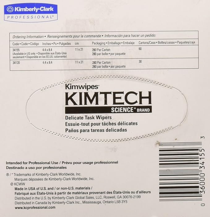 Kimberly-Clark Professional KIMWIPES Ex-L Delicate Task Wipes, Cloth, 4-1/2 x 8-1/2, 280/box (34155) - Image 2
